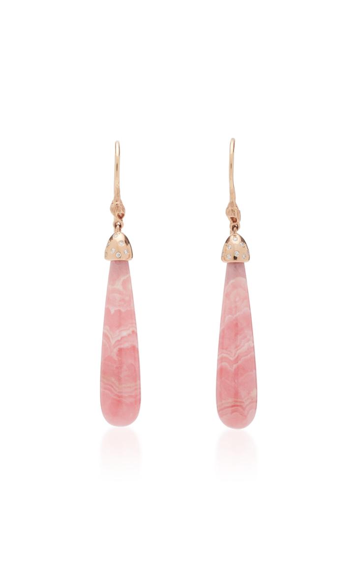 Renna Rhodochrosite And Diamond Earrings