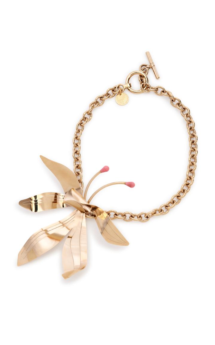 Moda Operandi Carolina Herrera Brass Orchid Statement Necklace