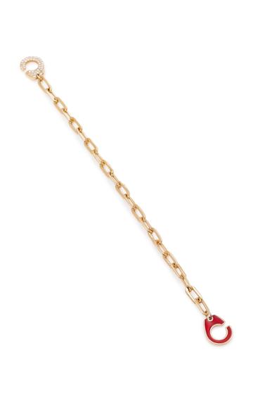 Audrey C. Jewelry 18k Gold Red Enamel Bracelet