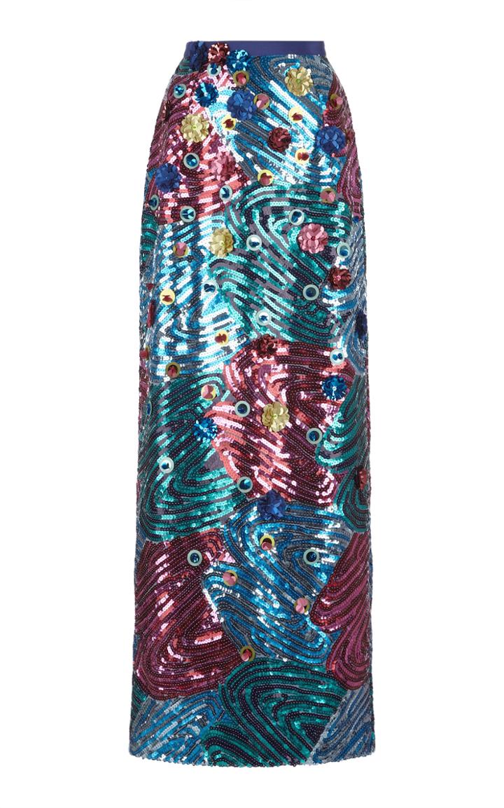Delpozo Straight Sequin Skirt
