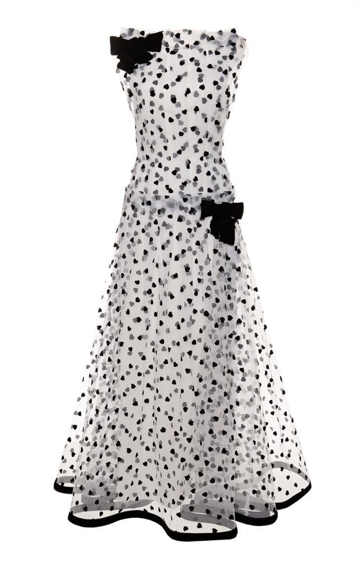 Rodarte Flocked Bow-detailed Tulle Gown