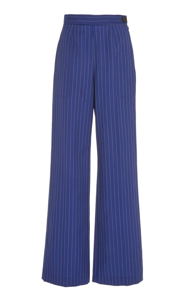 Maison Rabih Kayrouz Wide Leg Mafia Stripe Pant