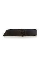 Michael Kors Collection Oval Leather Covered Buckle Belt