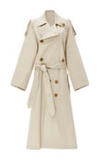 Tome Putty Belted Cotton Sateen Trench Coat