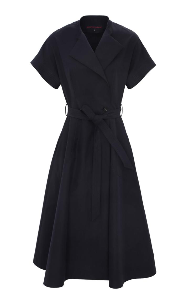 Moda Operandi Martin Grant Belted Cotton Midi Wrap Dress