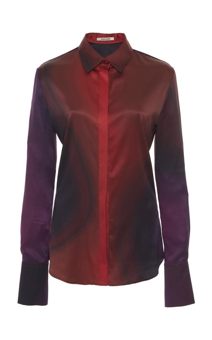 Roberto Cavalli Silk Button Up Blouse