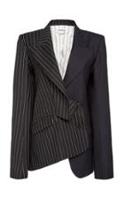 Monse Two Tone Pinstripe Wool-blend Blazer Jacket