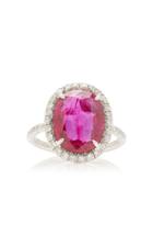 Moda Operandi Stephen Russell One Of A Kind Platinum Natural Ruby & Diamond Ring