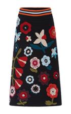 Red Valentino Crochet Fancy Flower Knit Skirt