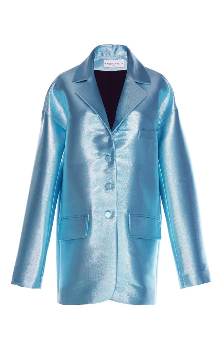 Wanda Nylon Silk Lam Smoking Blazer