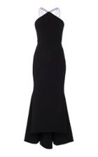 Christian Siriano Halter Flounce Hem Dress