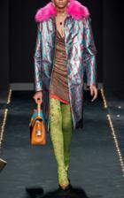 Versace Fur Collar Vinyl Coat