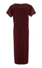 Agnona Belted Wool-blend Panel Midi Dress