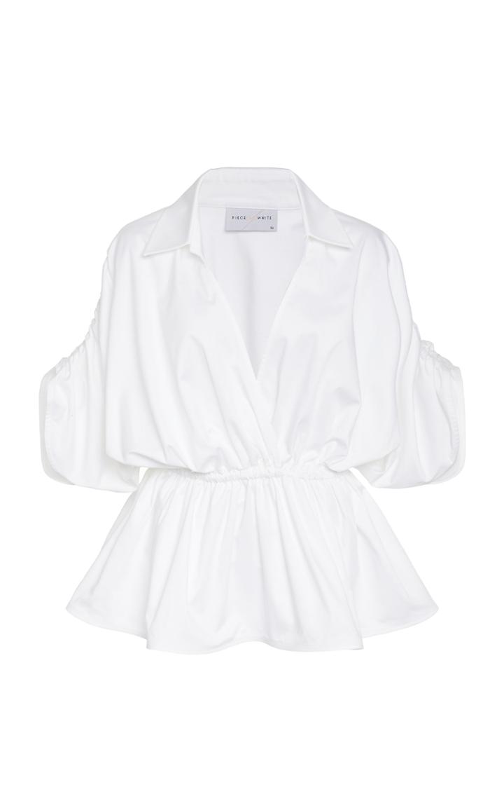 Piece Of White Madeleine V-neck Cotton Poplin Shirt