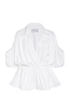Piece Of White Madeleine V-neck Cotton Poplin Shirt