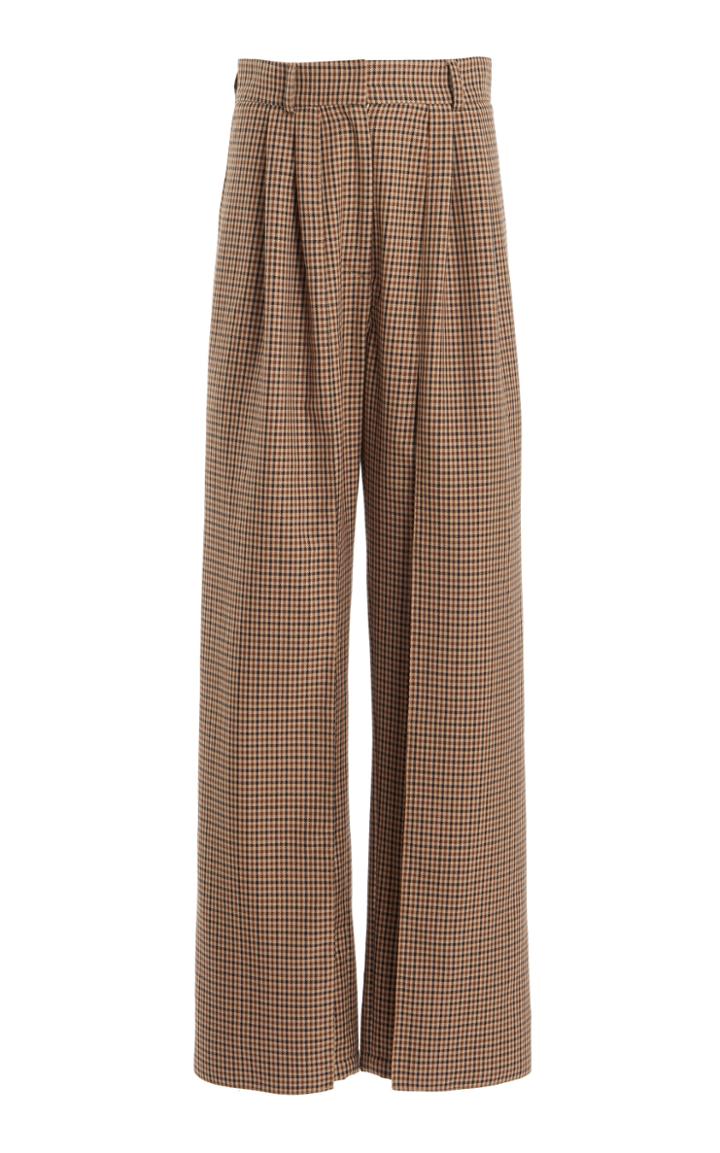 Moda Operandi A.w.a.k.e. Mode Checked Straight-leg Cady Pants