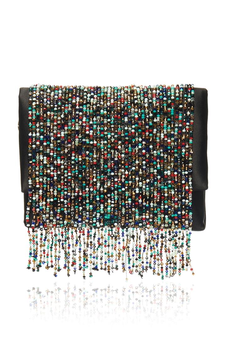 Moda Operandi Galvan Mini Beaded Fringe Clutch