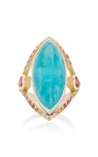 Ele Karela Amazonite Marquise 18k Gold Sapphire Diamond And Amazonite Ring