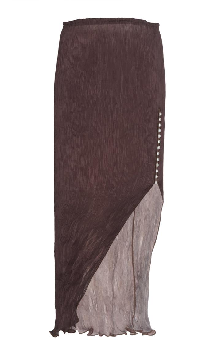 Moda Operandi Peet Dullaert Asymmetric Pleated Chiffon Skirt Size: 34