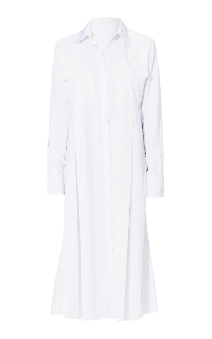 Wynn Hamlyn Pleated Cotton Shirt Dress