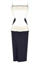 Razan Alazzouni Two-tone Embellished Midi Dress