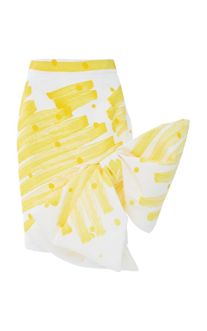 Moschino Bow-detail Cotton And Silk Faille Skirt