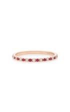 Ef Collection 14k Rose Gold Diamond And Ruby Eternity Ring