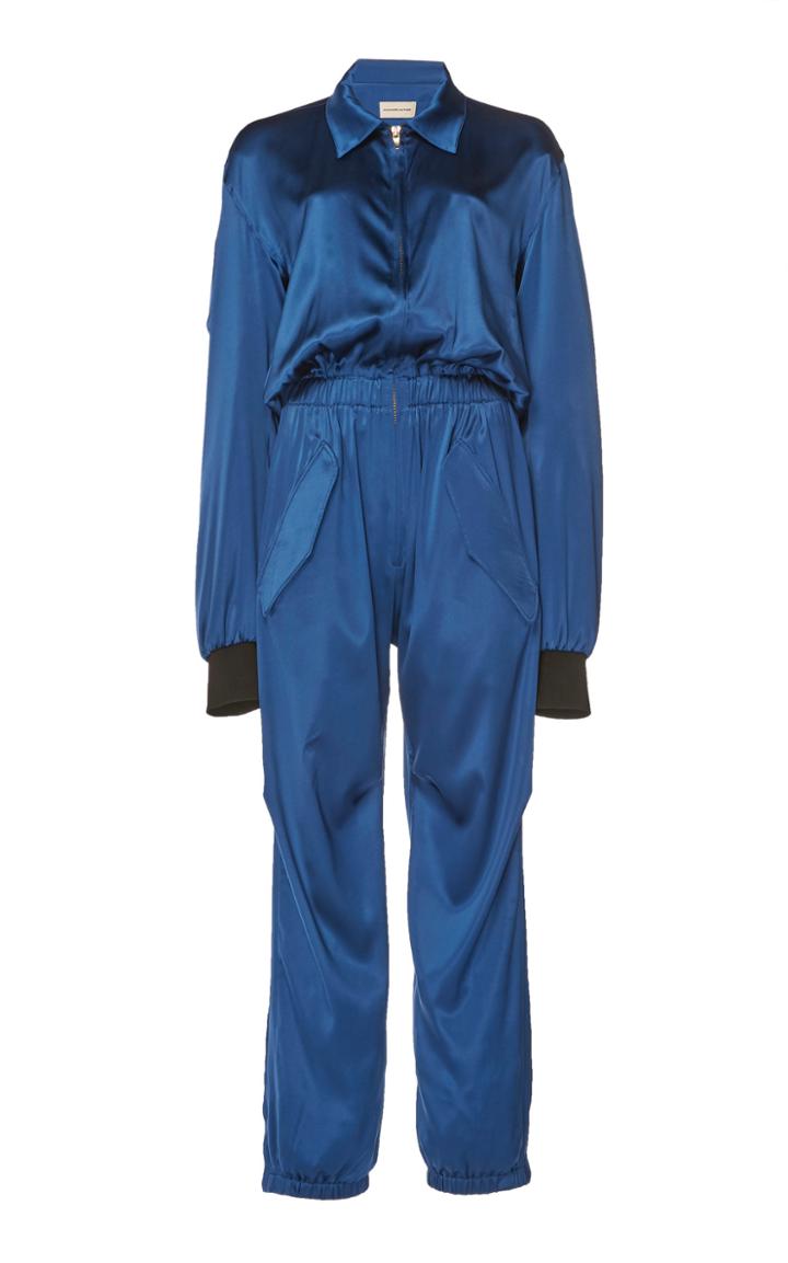 Alexandre Vauthier Collared Silk Jumpsuit