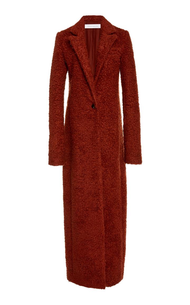 Marina Moscone Maxi Wool-blend Longline Coat