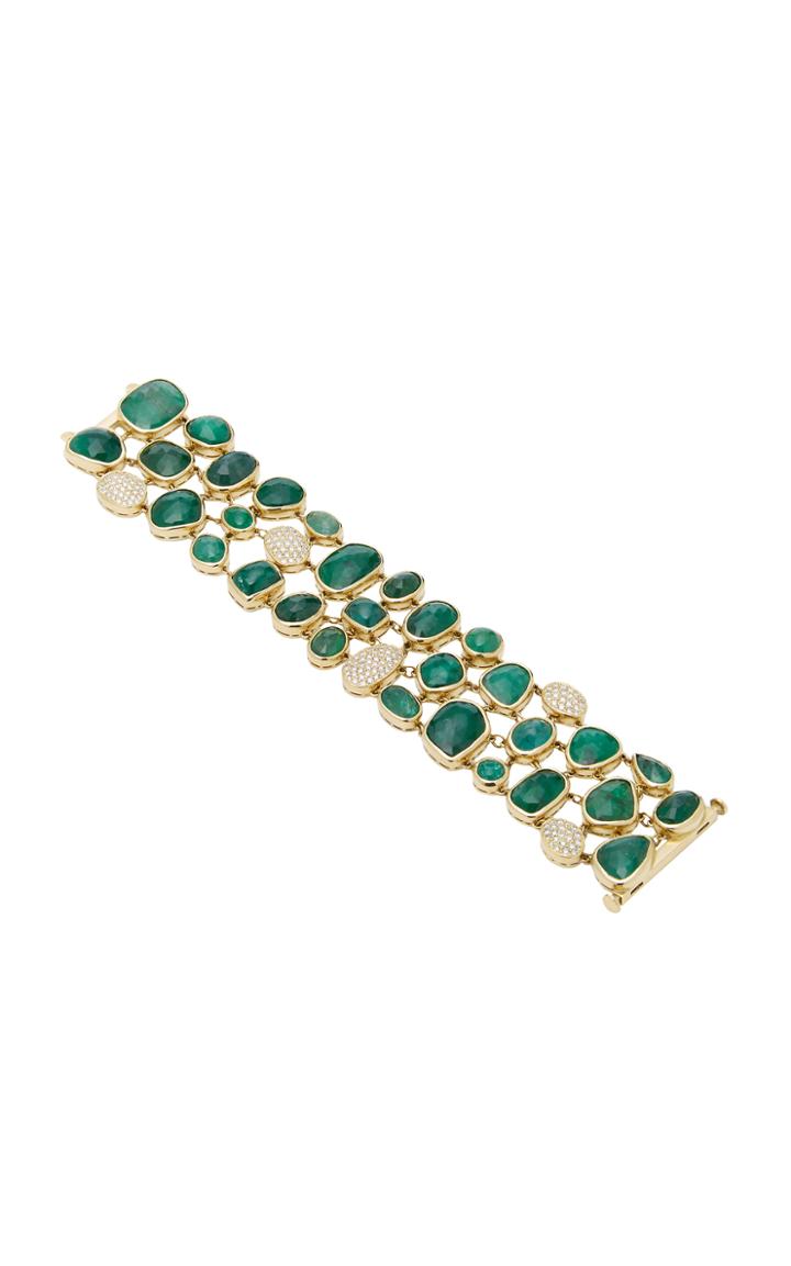 Pamela Huizenga Emerald And Diamond Bracelet