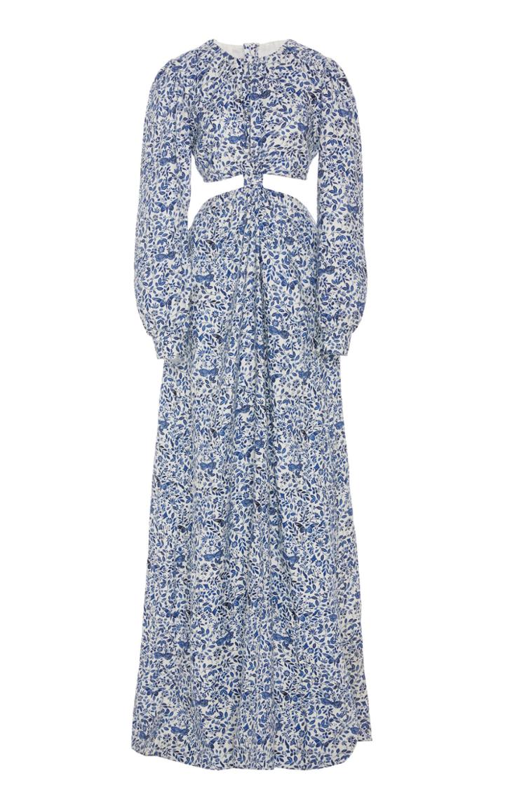 Agua By Agua Bendita Parana Printed Twisted Linen Maxi Dress