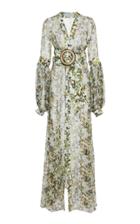 Silvia Tcherassi Farolillo Belted Silk-chiffon Maxi Dress