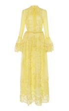 Costarellos Bow Tie-detailed Broderie Anglaise Maxi Dress