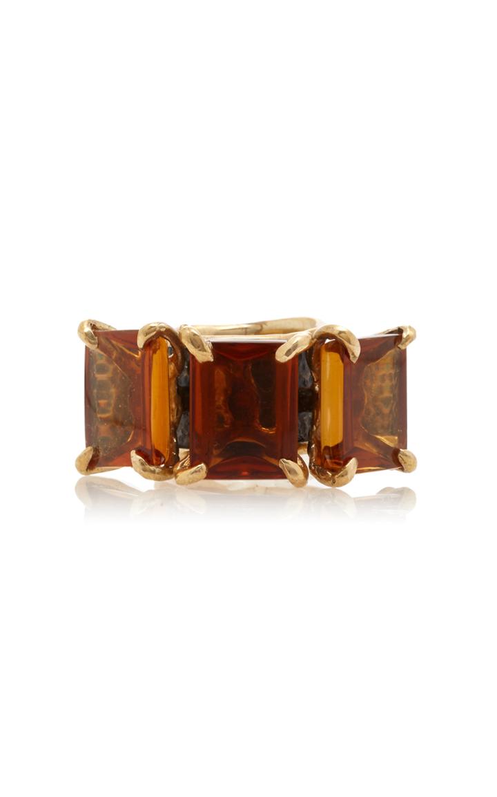 Moda Operandi Lisa Eisner Madeira Citrine Snow Feather Ring Size: 5