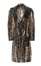 Christian Siriano Python Print Oversized Sleeve Coat