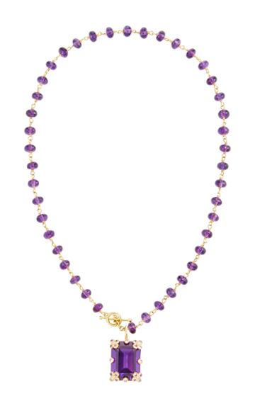 Erica Courtney Amethyst Pendant Wire Wrap Necklace