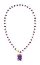 Erica Courtney Amethyst Pendant Wire Wrap Necklace