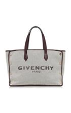 Givenchy Cabas Studded Leather-trimmed Canvas Bag