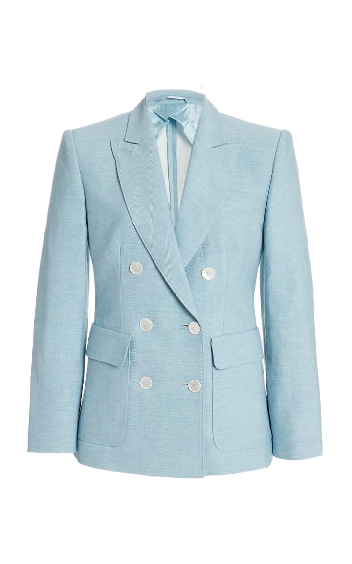 Max Mara Ottuso Linen-silk Double-breasted Blazer