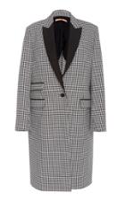 Summa Single-breasted Cotton Houndstooth Coat With Peak Lapel