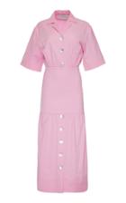 George Keburia Short Sleeve Cotton-blend Shirt Dress