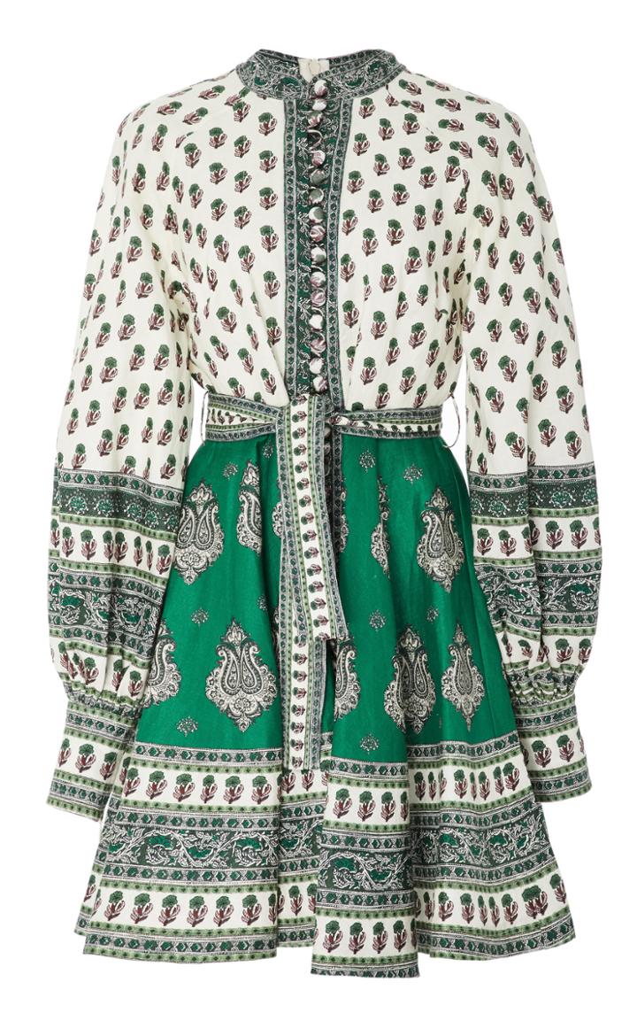 Zimmermann Amari Multi-print Linen Mini Dress