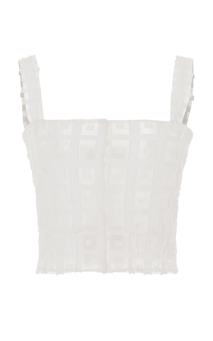 Moda Operandi Luisa Beccaria Fil Coupe Embellished Sheer Top Size: 38