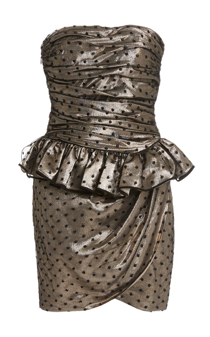 Dundas Polka Dot Peplum Silk-blend Mini Dress