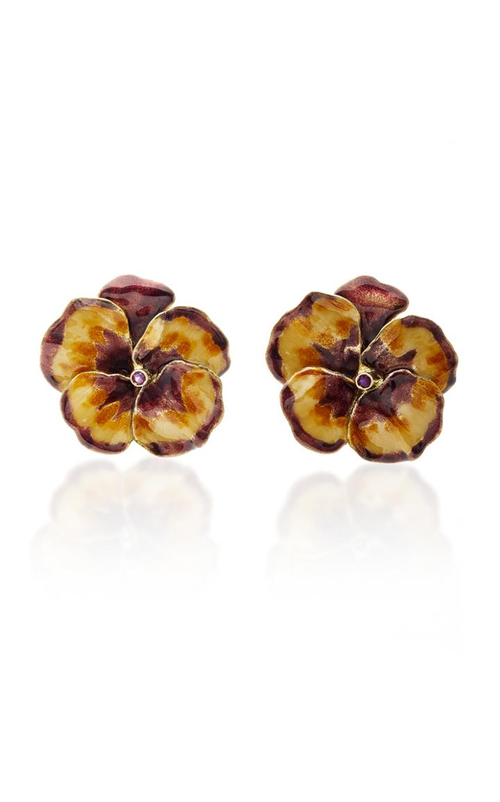 Luz Camino Purple Pansy Earrings