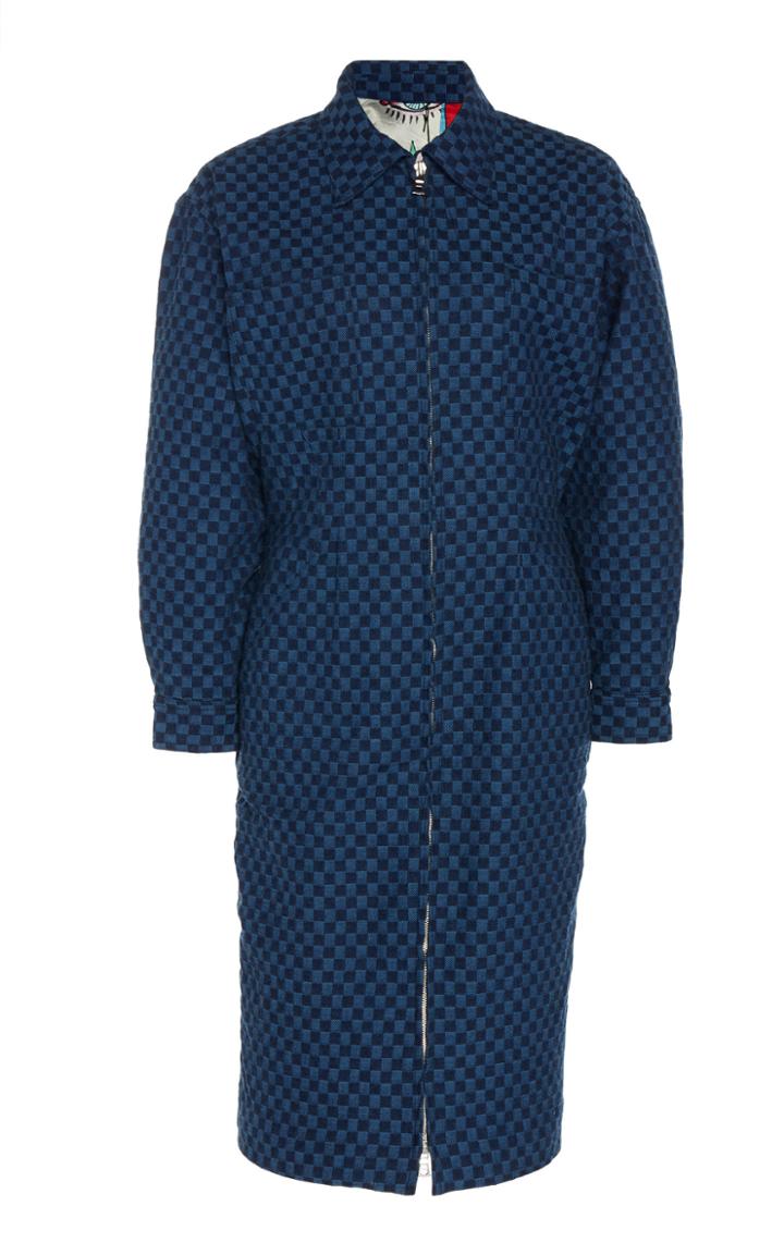 The Elder Statesman Motley Checkered Cotton Dress
