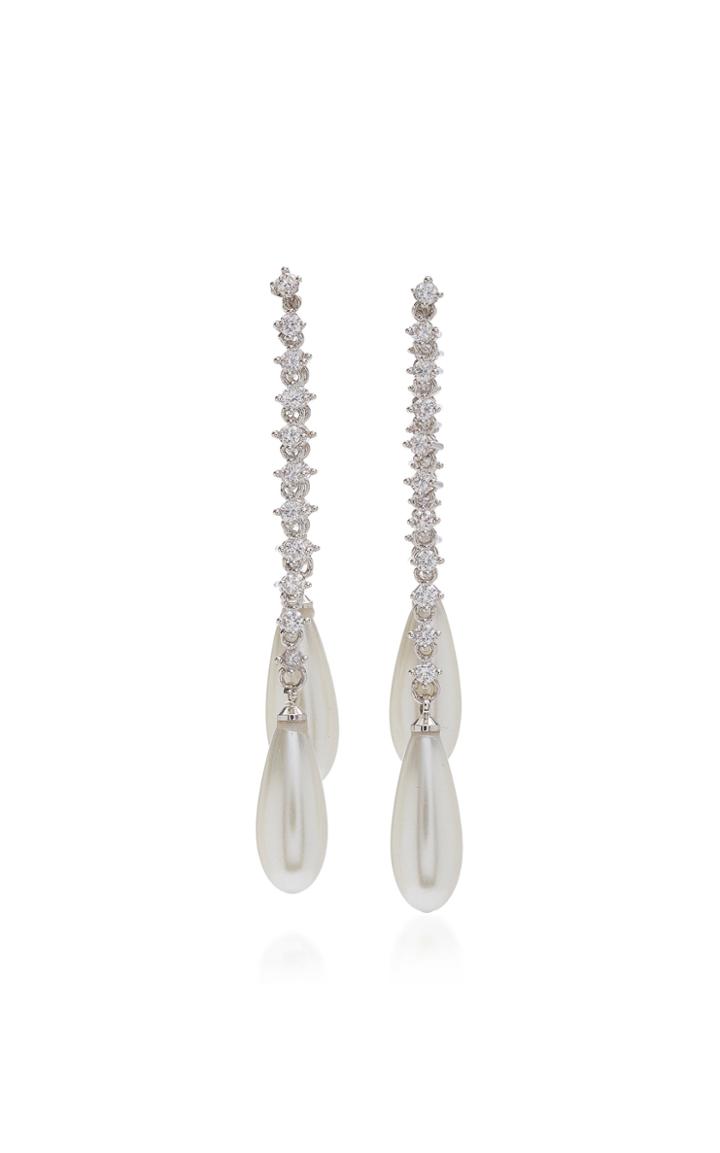 Moda Operandi Sandy Liang Glass Pearl Embellished Uno Dangle Earrings