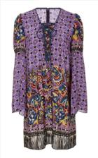 Anna Sui Paisley Fringe Border Dress