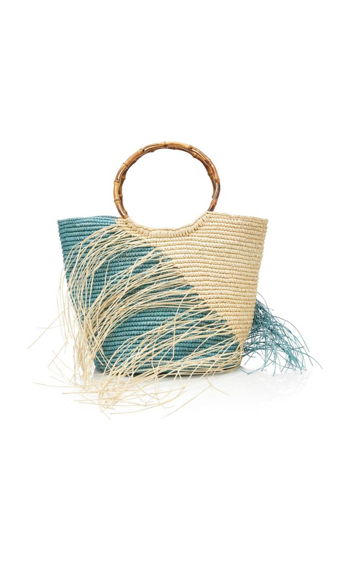 Sensi Studio M'o Exclusive Maxi Two-tone Straw Tote