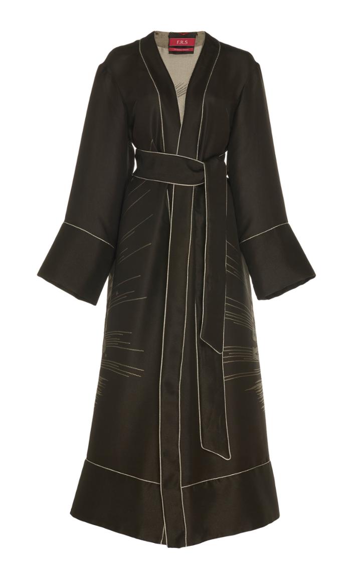 For Restless Sleepers Nomos Printed Satin Blend Maxi Dress